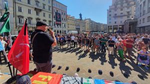Protest action in Italy against planned stop of production activities at Wärtsilä plant in Trieste